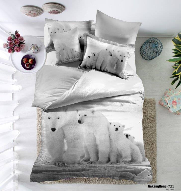 Completo Copripiumino Matrimoniale dis. Orsi  Coll. Nature